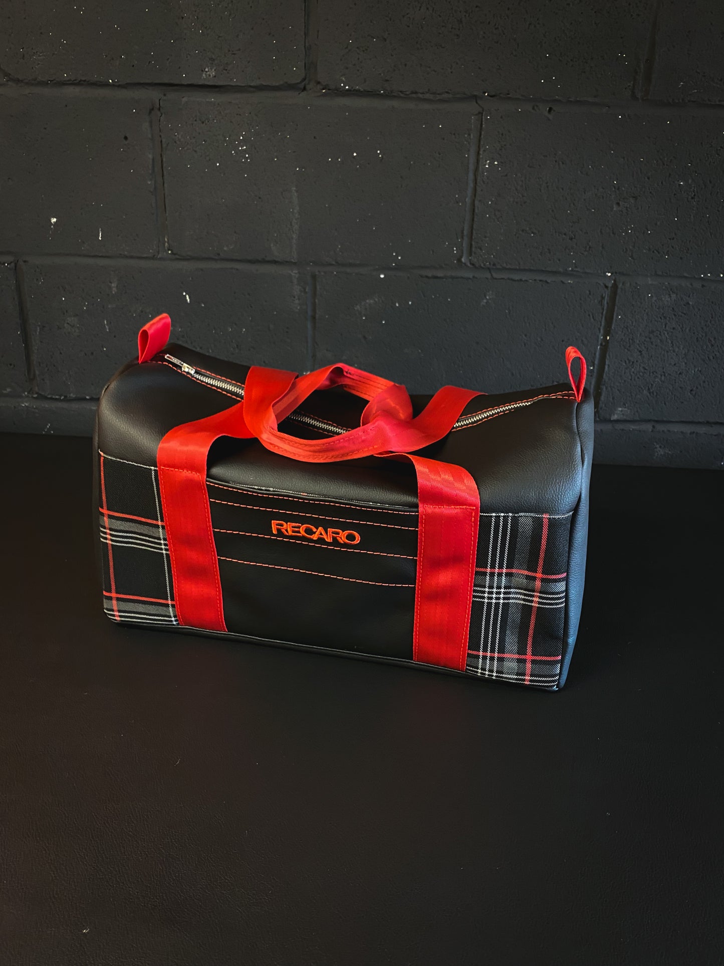 Recaro/GTI VW Red Tartan Duffle Bag